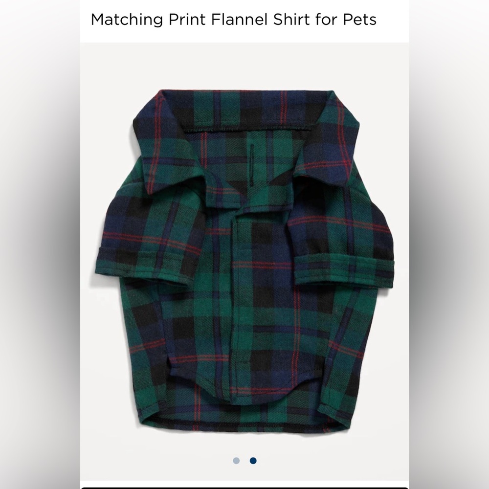 Old Navy Matching Print Flannel Shirt for Pets Navy Plaid